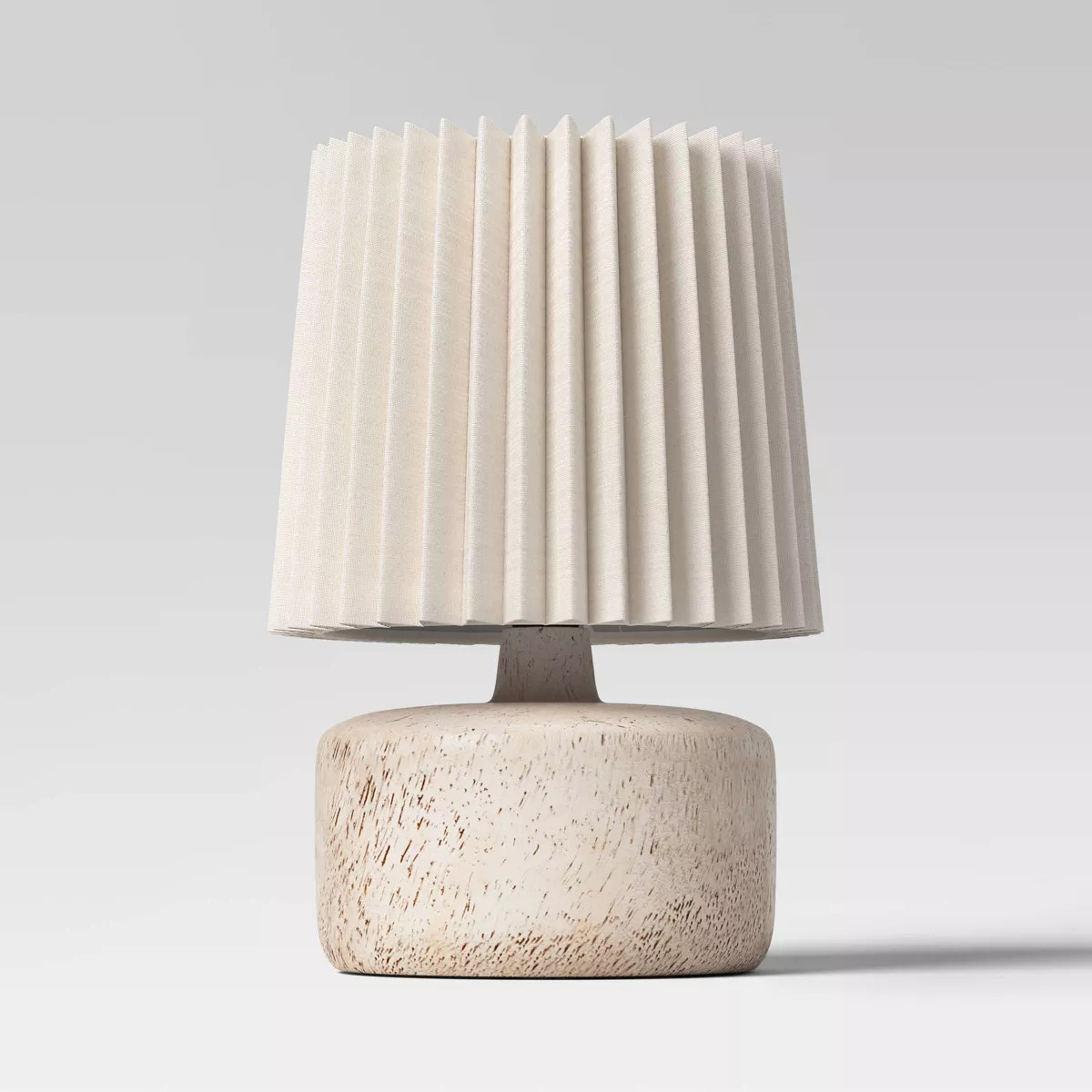 Mini Faux Wood Accent Table Lamp with Pleated Shade Light - Room Essentials™ | Target