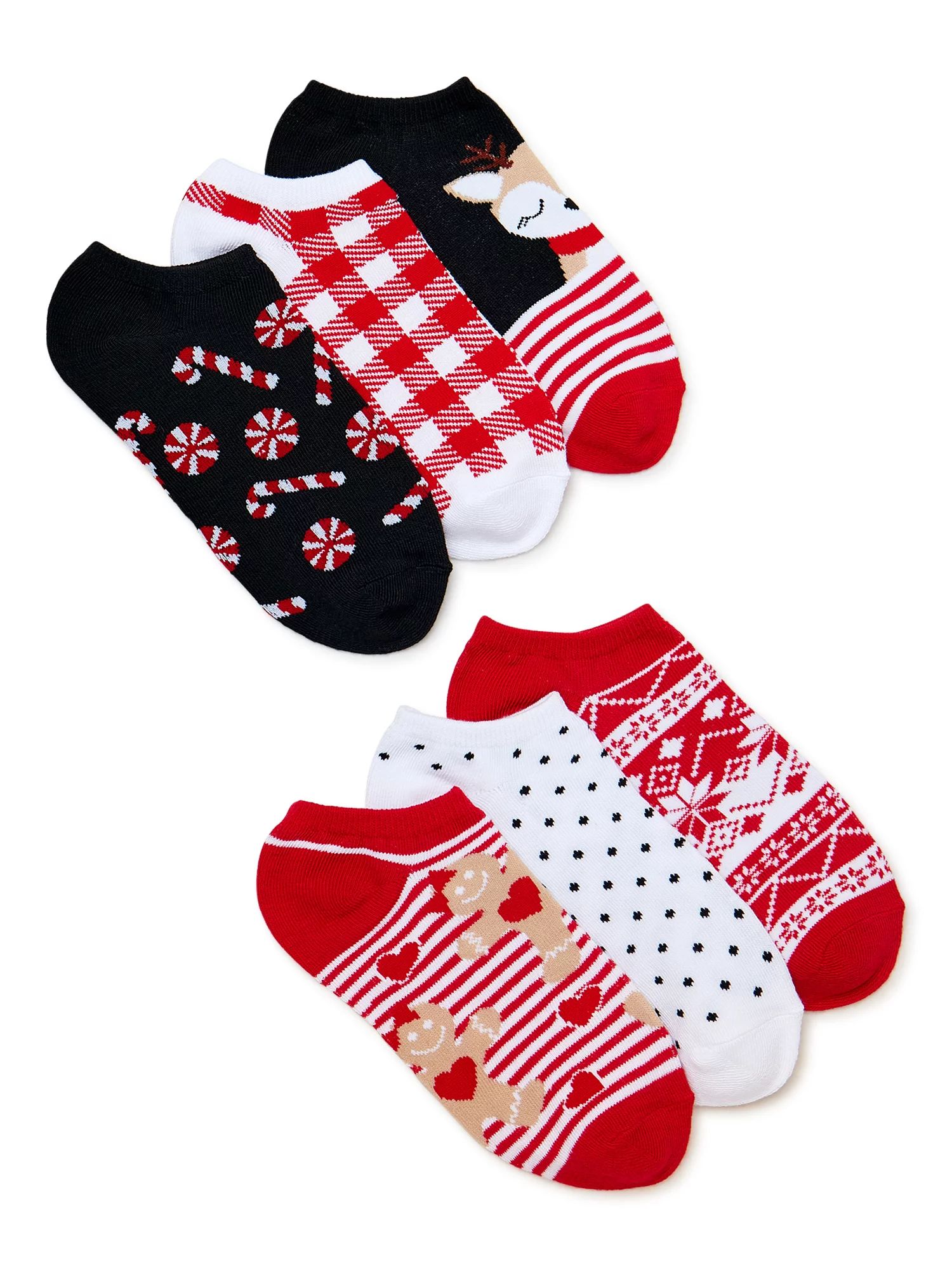 Holiday Women's No Show Socks, 6-Pack, Size 4-10 - Walmart.com | Walmart (US)