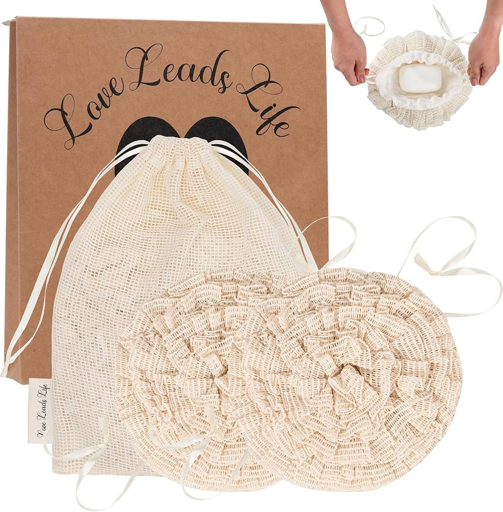 Bamboo Washcloth & Ramie Loofah – Dual‑Sided Body Scrubber for Bath & Shower – Patent Pendi... | Amazon (US)