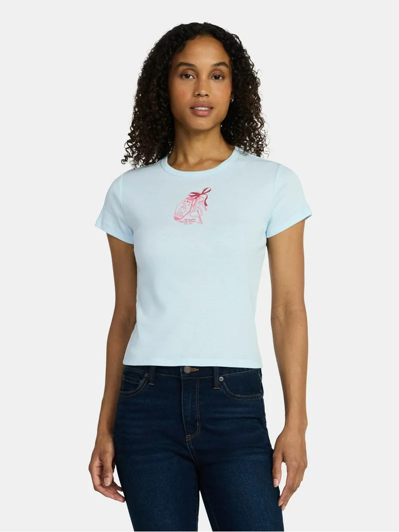 Social Edition Women's Key To My Heart Graphic Tee with Short Sleeves, Sizes XXS-XXL | Walmart (US)