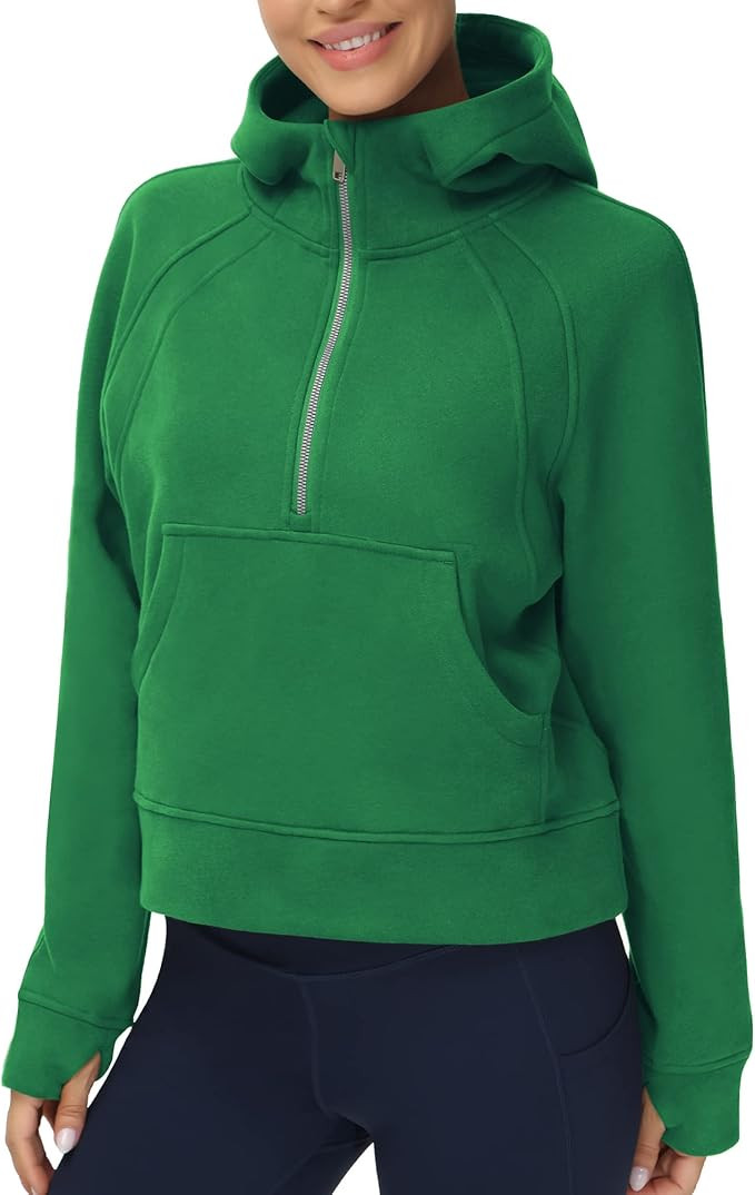 THE GYM PEOPLE Womens' Hoodies Half Zip Long Sleeve Fleece Crop Pullover Sweatshirts with Pockets... | Amazon (US)