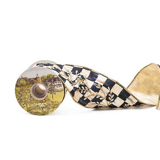 Glam Up Check Embroidered 4" Ribbon | MacKenzie-Childs