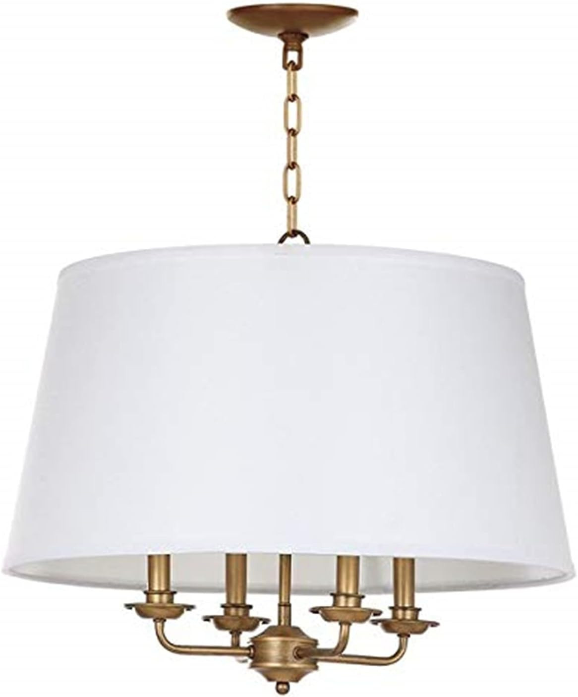SAFAVIEH Lighting Collection Kimball Farmhouse Gold/ White Shade 22-inch Diameter 4-light Adjusta... | Amazon (US)