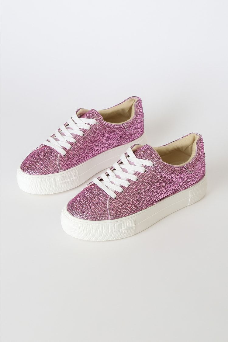 SB-Sidny Light Pink Rhinestone Platform Sneakers | Lulus (US)