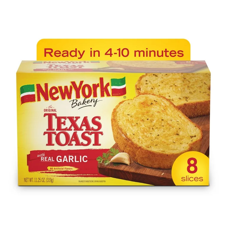 New York Bakery Real Garlic Texas Toast, 11.25 oz (8 Count), Frozen | Walmart (US)