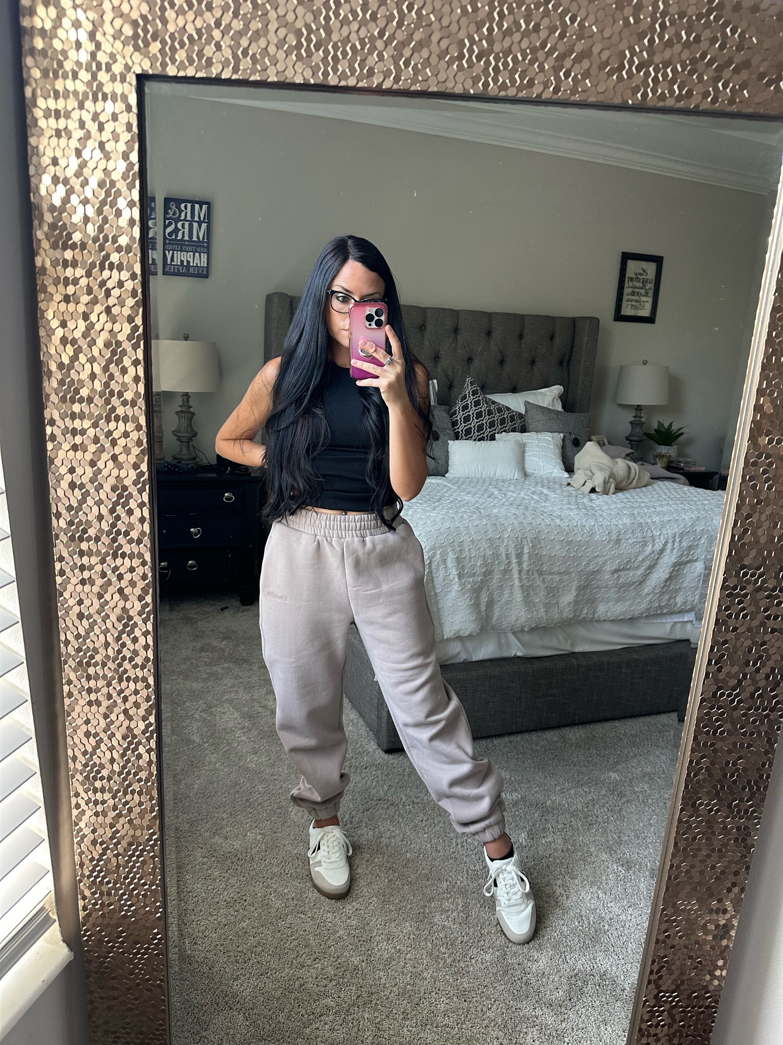 Travel day outfit ! Target tank top - can’t link sweatpants but they’re from comfort clothing brand , I’ll link something similar ! Also have my favorite Target sneakers ! 

#LTKStyleTip #LTKFindsUnder100 #LTKTravel