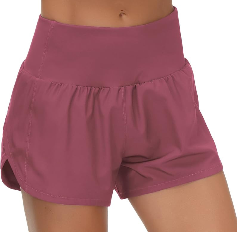 THE GYM PEOPLE Womens High Waisted Running Shorts Quick Dry Athletic Workout Shorts with Mesh Lin... | Amazon (US)