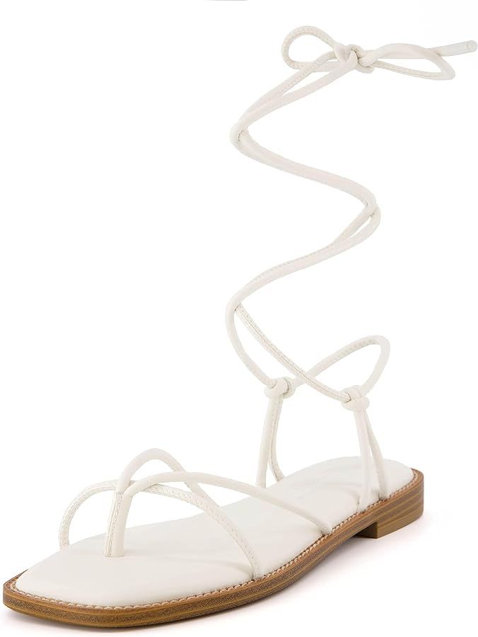 CUSHIONAIRE Women's Virtue lace up sandal +Memory Foam, Wide Widths Available | Amazon (US)