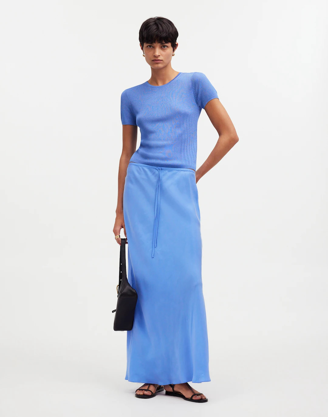 Tie-Waist Maxi Slip Skirt in Cupro Blend | Madewell