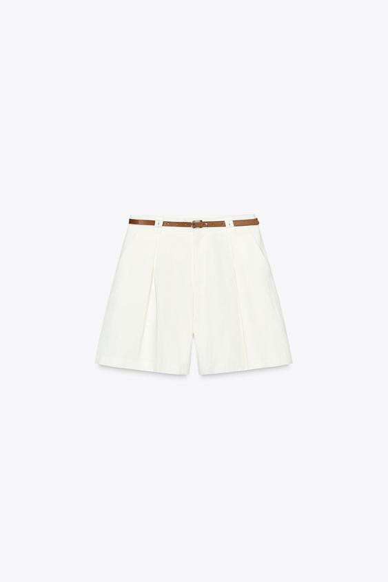BELTED BERMUDA SHORTS WITH DARTS | Zara UK
