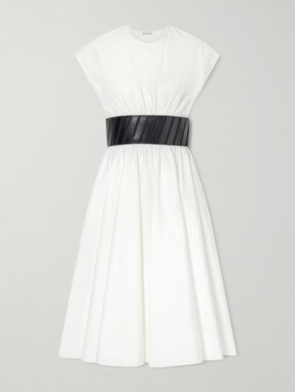 Alaïa Belted Cotton-Poplin Midi Dress