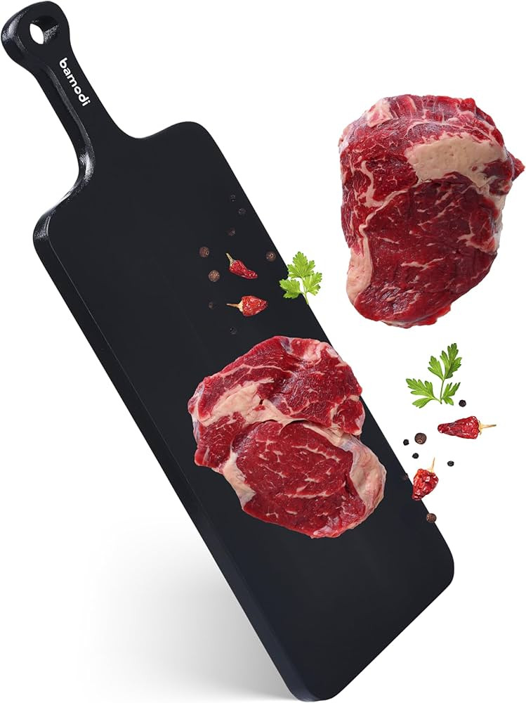 Black Wood Cutting Board - Kitchen Chopping Board for Vegetables, Cheese, Charcuterie - Ergonomic... | Amazon (US)