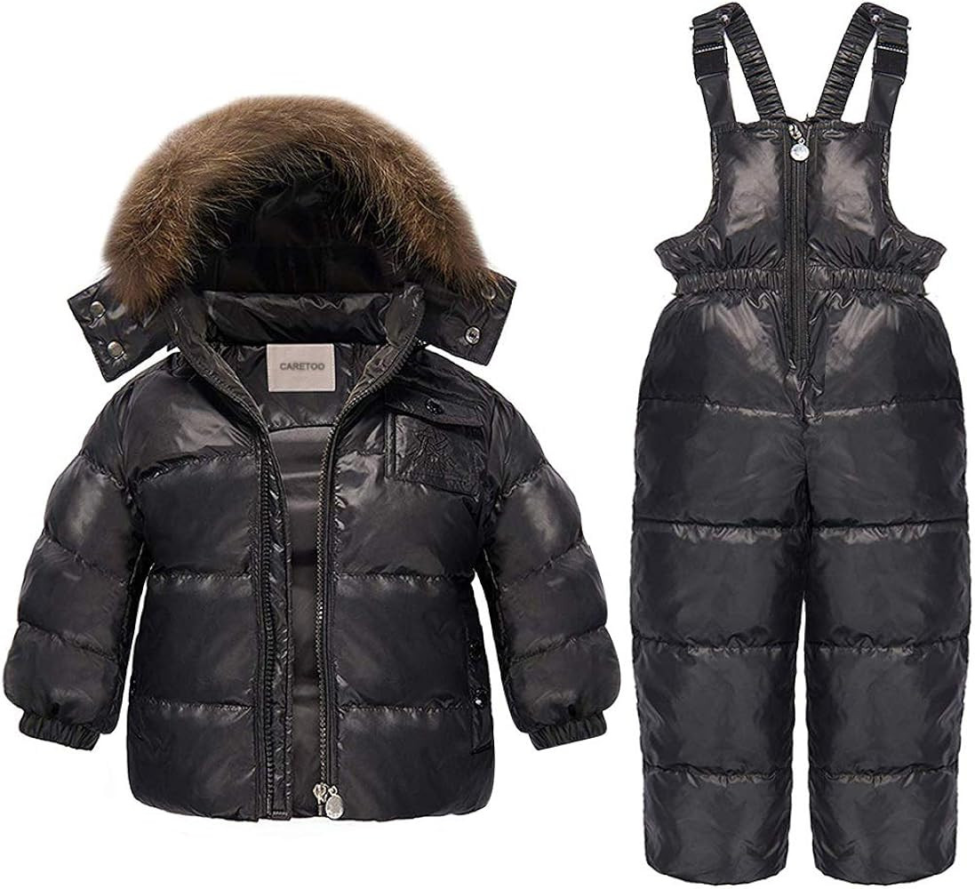 CARETOO Baby Boys Girls Winter Down Coats Snowsuit Outerwear 2Pcs Clothes Hooded Jacket Snow Ski Bib | Amazon (CA)