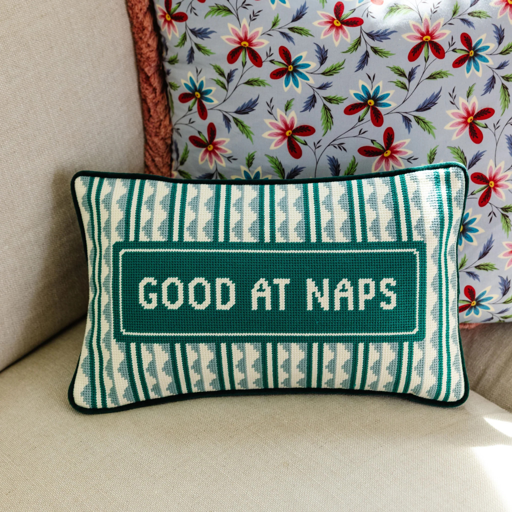 Good at Naps Needlepoint Pillow | Furbish Studio