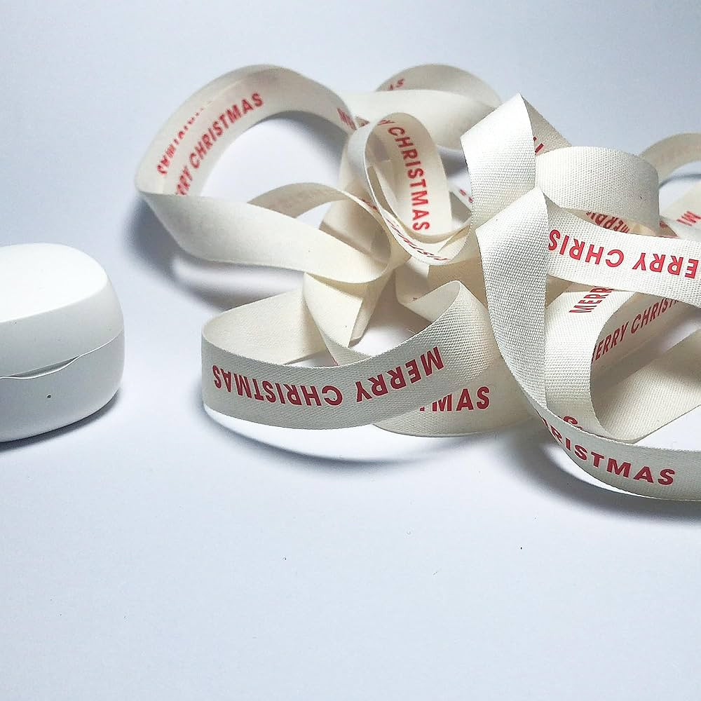 Christmas Ribbon - Cotton Ribbon for Holiday Gift Wrapping - Custom Ribbon Natural 5/8” x 20 Ya... | Amazon (US)