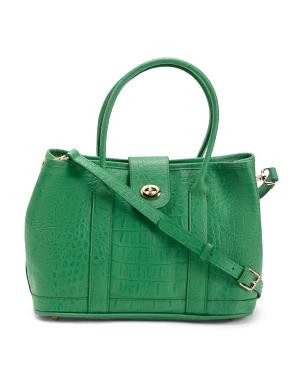 Leather Rokka Satchel With Crossbody Strap | TJ Maxx