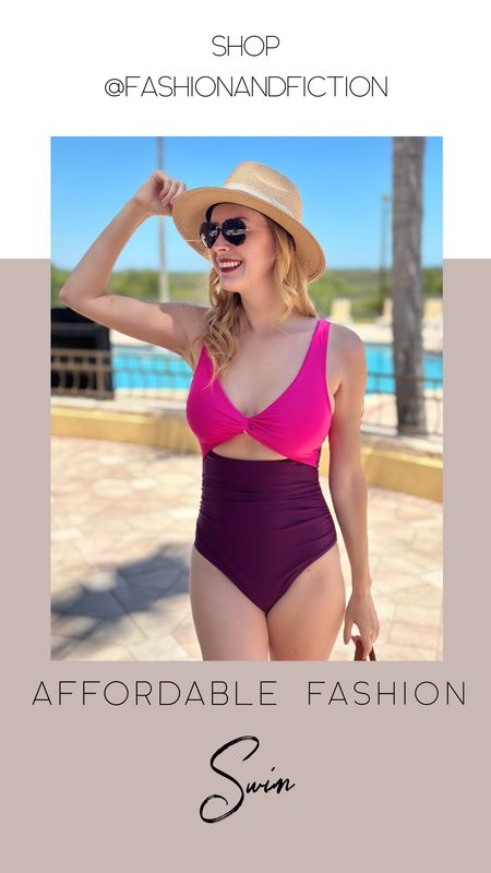 One piece swimsuit from Amazon cut out bikini. Wearing size medium. Fit TTS. Lots of great colors.

#LTKtravel #LTKswim #LTKActive