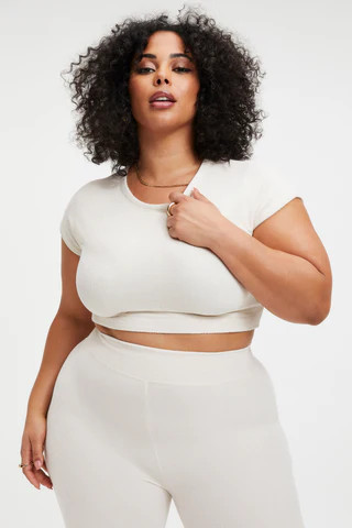 Terry Crop Tee Bone001, Size 2XL/3XL | Good American