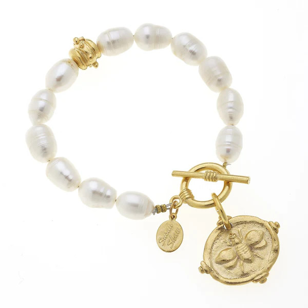 Bee Intaglio Pearl Bracelet | Susan Shaw