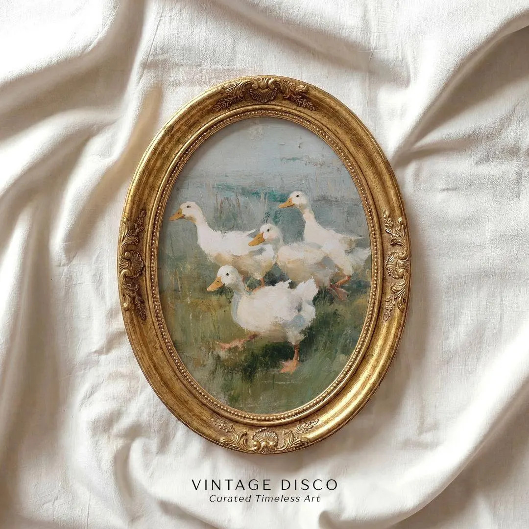 Spring Farmhouse Ducks Painting - Cottagecore Nursery Easter Geese Print, Vintage French Country ... | Etsy (US)