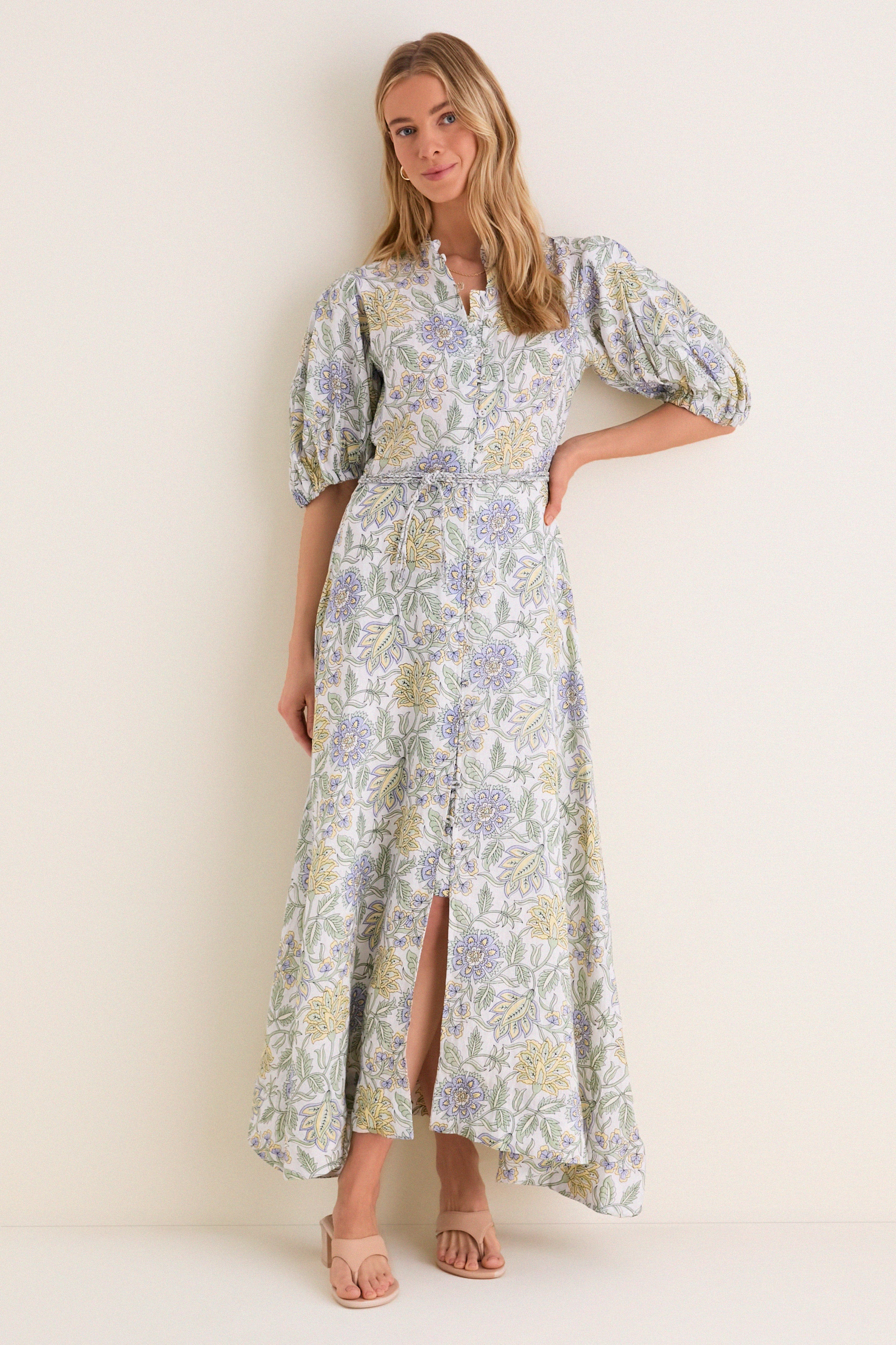 Heritage Lemon Kira Maxi Dress | Tuckernuck (US)