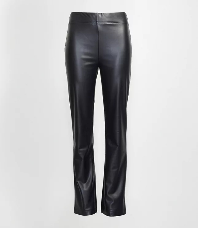 Faux Leather Kick Crop Pants | LOFT