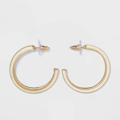 Worn Gold Post Enamel Hoop Earrings - Universal Thread™ | Target