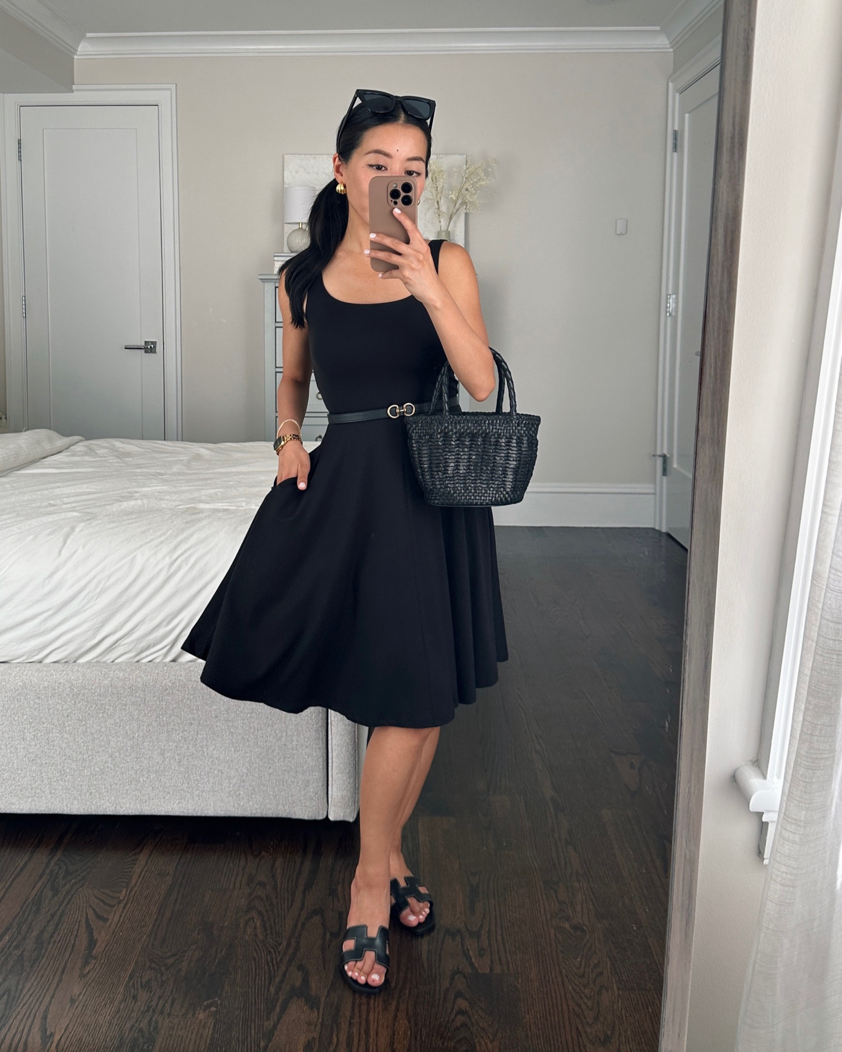 Under $40! Trying on the shorter version of the quince jersey dress @onequince #quincepartner

• Quince tencel Jersey mini dress xxs -fabric is so comfy you can lounge in it. 

Has a gentle swingy fit & flare silhouette, pockets, and the neckline and straps work with a regular bra. Comes in long and short. 

#petite friendly casual summer dresses #LTKfindsunder50 #LTKparties

#LTKSeasonal