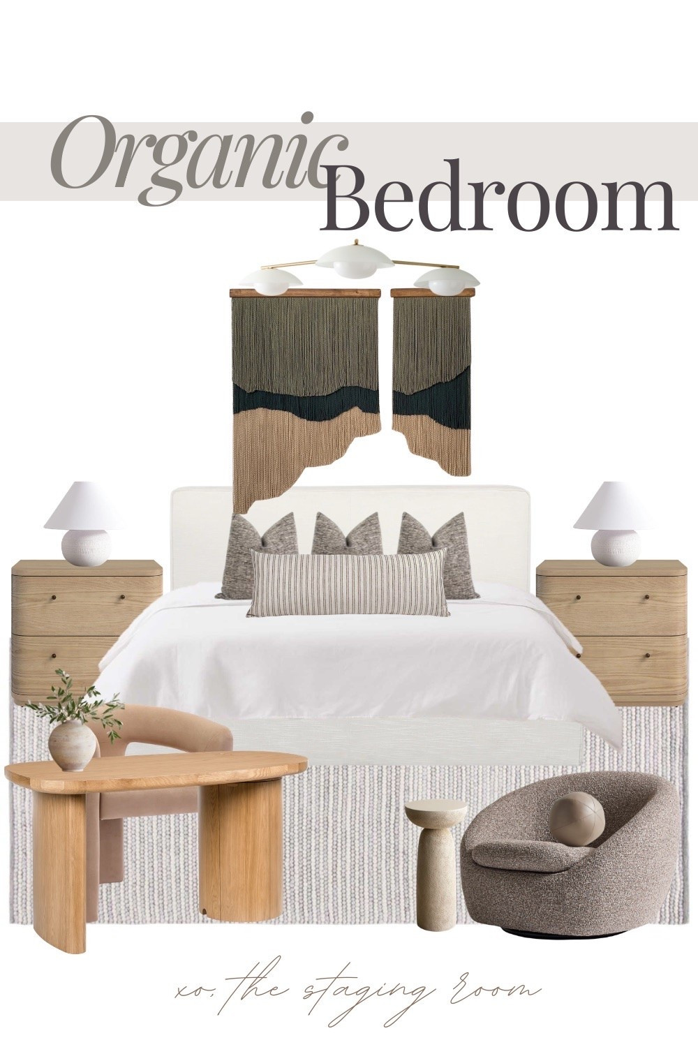 Organic modern bedroom
white bed, bedroom rug, bedroom desk, oval desk, swivel chair, lounge chair, nightstands, table lamps, side table, wall art, wall decor, bedroom style, bedroom decor, bed pillows, lumbar pillow

#LTKHome #LTKSaleAlert