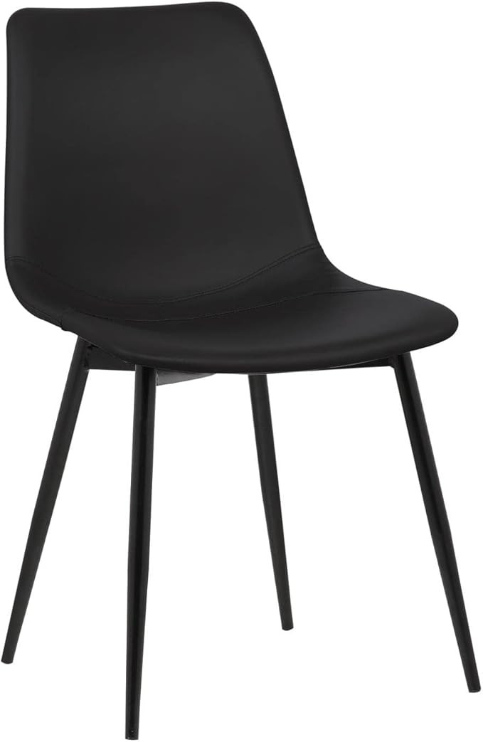 Amazon.com - Armen Living Monte Dining Chair in Black Faux Leather and Black Powder Coat Finish,L... | Amazon (US)