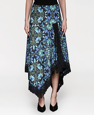 Women's Lace Trim Handkerchief Hem Skirt | Macy's