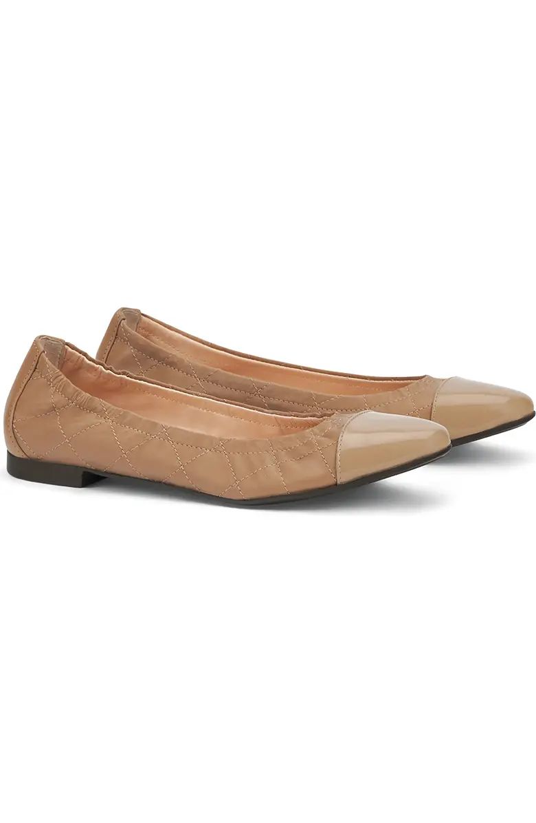 AGL Naomi Quilted Cap Toe Ballet Flat (Women) | Nordstrom | Nordstrom