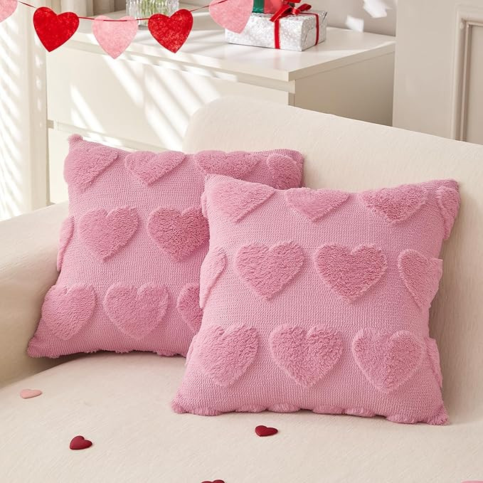 Valentines Day Throw Pillow Covers 18x18 inch Set of 2 for Valentines Day Decorations Valentines ... | Amazon (US)