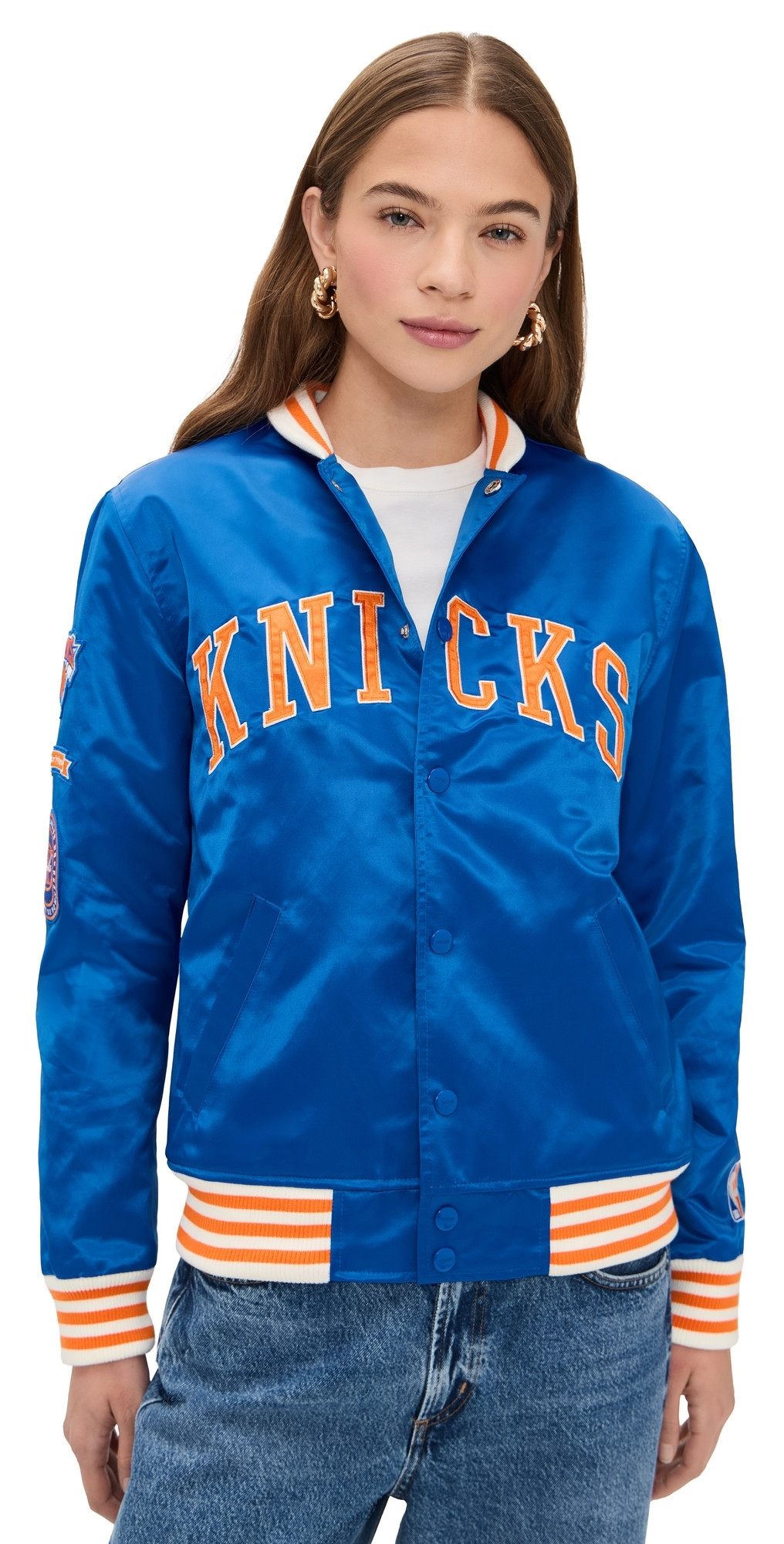 New York or Nowhere Knicks Downtown Varsity Jacket Royal Blue M | Shopbop