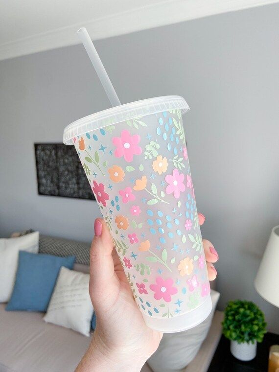 Spring Cold Cup With Flowers . Reusable Cup . Custom Tumbler . | Etsy | Etsy (US)