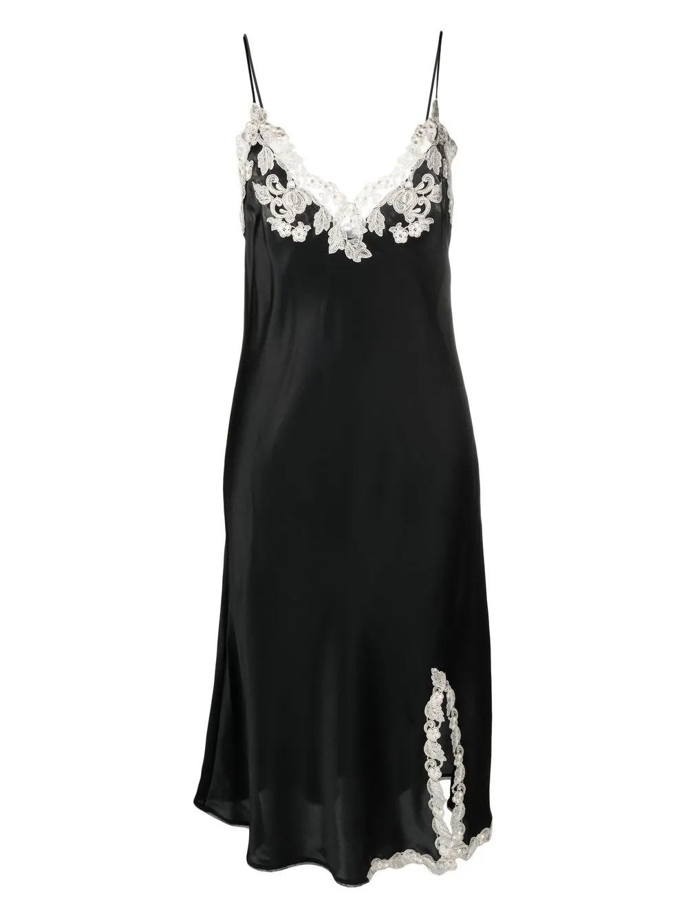 floral-lace trim slip dress | Farfetch Global