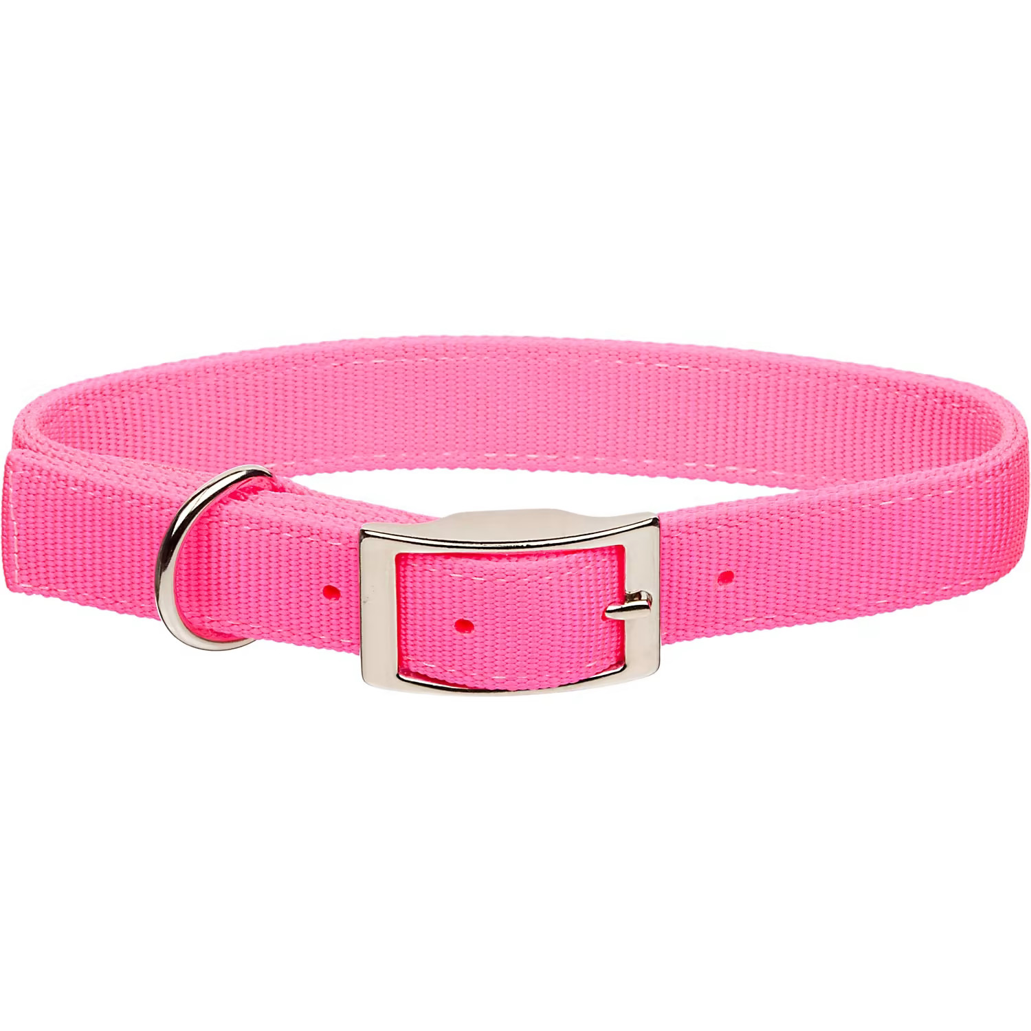Coastal Pet Double-Ply Brights Personalized Dog Collar, Neon Pink, Medium, 1" x 15" - 18" | Petco