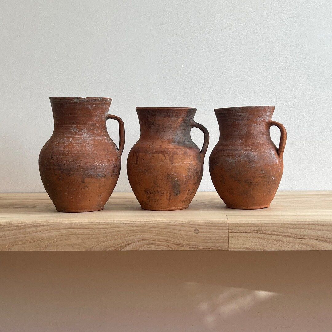 Antique Terracotta Vase Terracotta Vases With Handle Vintage - Etsy | Etsy (US)