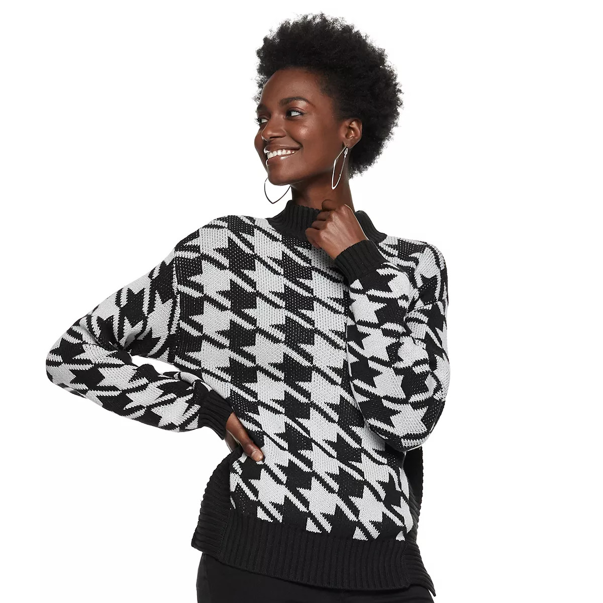 Women's Nine West Houndstooth Sweater | Kohl's
