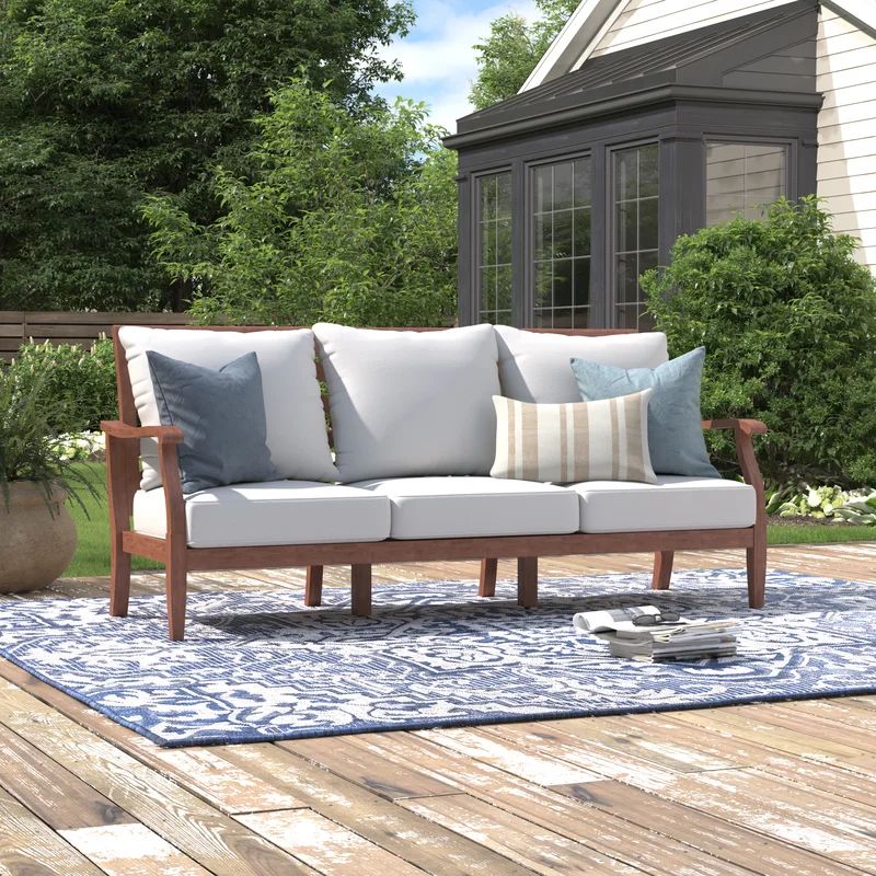 Cowger 80.9'' Wide Outdoor Patio Sofa with Cushions | Wayfair North America