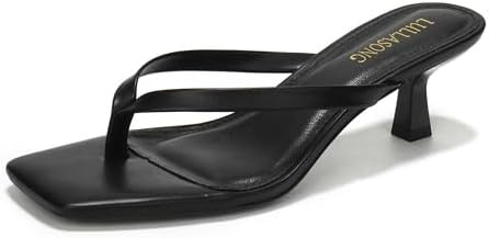 Women's Kitten Heels Sandals Square Open Toe Flip Flop Heels 1.8-2 Inch Heeled Sandals for Women | Amazon (US)