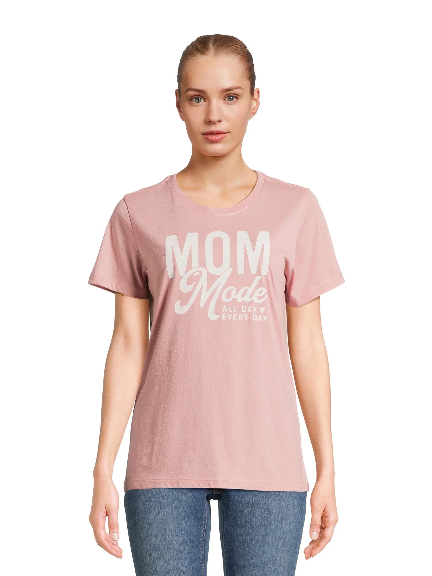 Mother's Day Women's Mom Mode Graphic Tee with Short Sleeves from Way to Celebrate, Sizes S-3XL | Walmart (US)