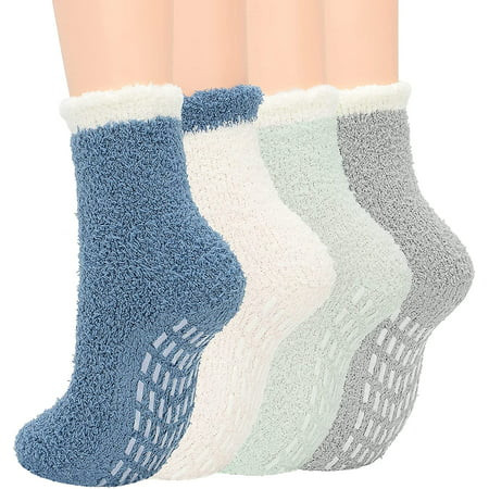 Zando Womens Fuzzy Socks Winter Slipper Socks Non-Slip Grip Socks Warm Fleece Socks Non Skid Socks S | Walmart (US)