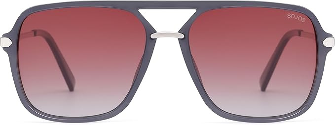 SOJOS Sunglasses for Women & Men, Square, Retro, Polarized Lens, Trendy Aviator, 90s Shades | Amazon (US)