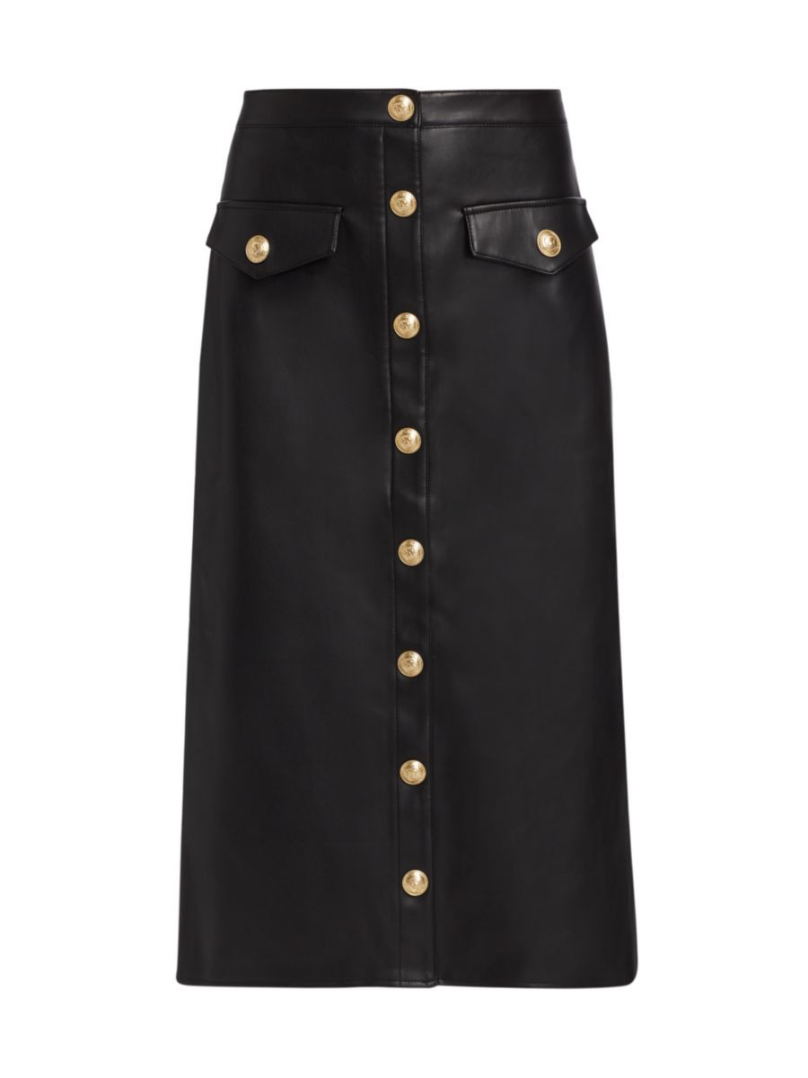 Milann Faux Leather Midi-Skirt | Saks Fifth Avenue