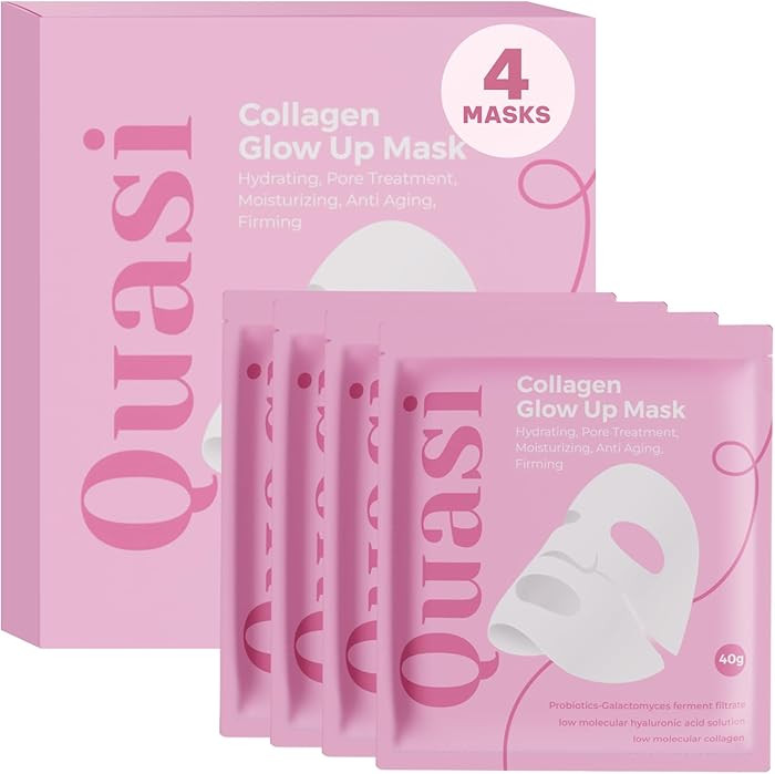 Quasi Bio-Collagen Face Mask Overnight – Hydrating Korean Sheet Mask – Niacinamide & Low Mole... | Amazon (US)