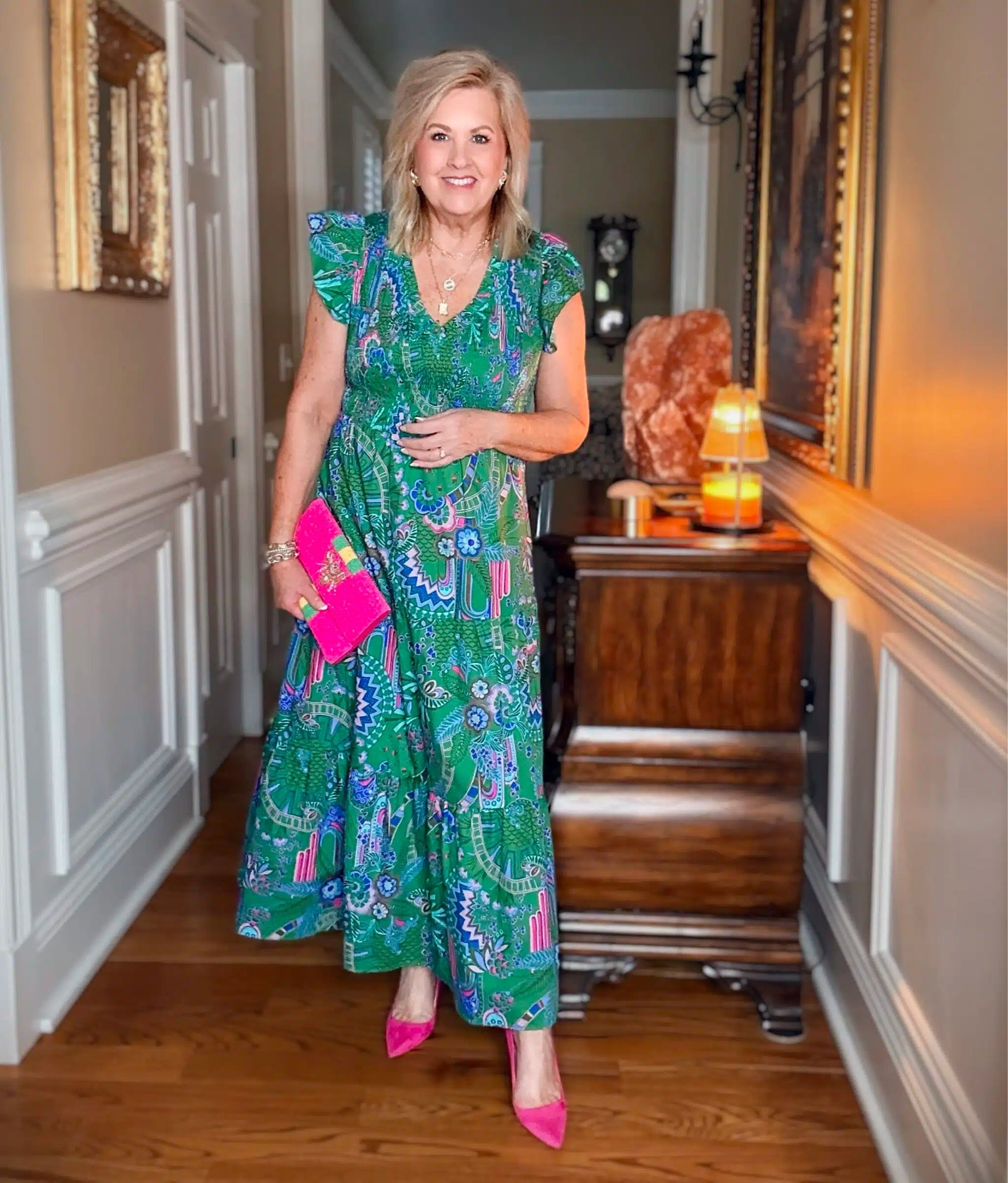This dress is fun, colorful and a great option for Spring weddings and graduation season. It comes in a few color options and I decided to pair it with pink accessories! I am wearing a size large.

#LTKWedding #LTKSeasonal #LTKootd