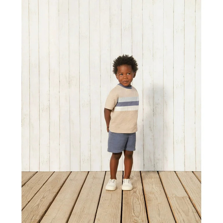 easy-peasy Toddler Short Sleeve Striped Ringer T-Shirt, Sizes 18M-5T | Walmart (US)