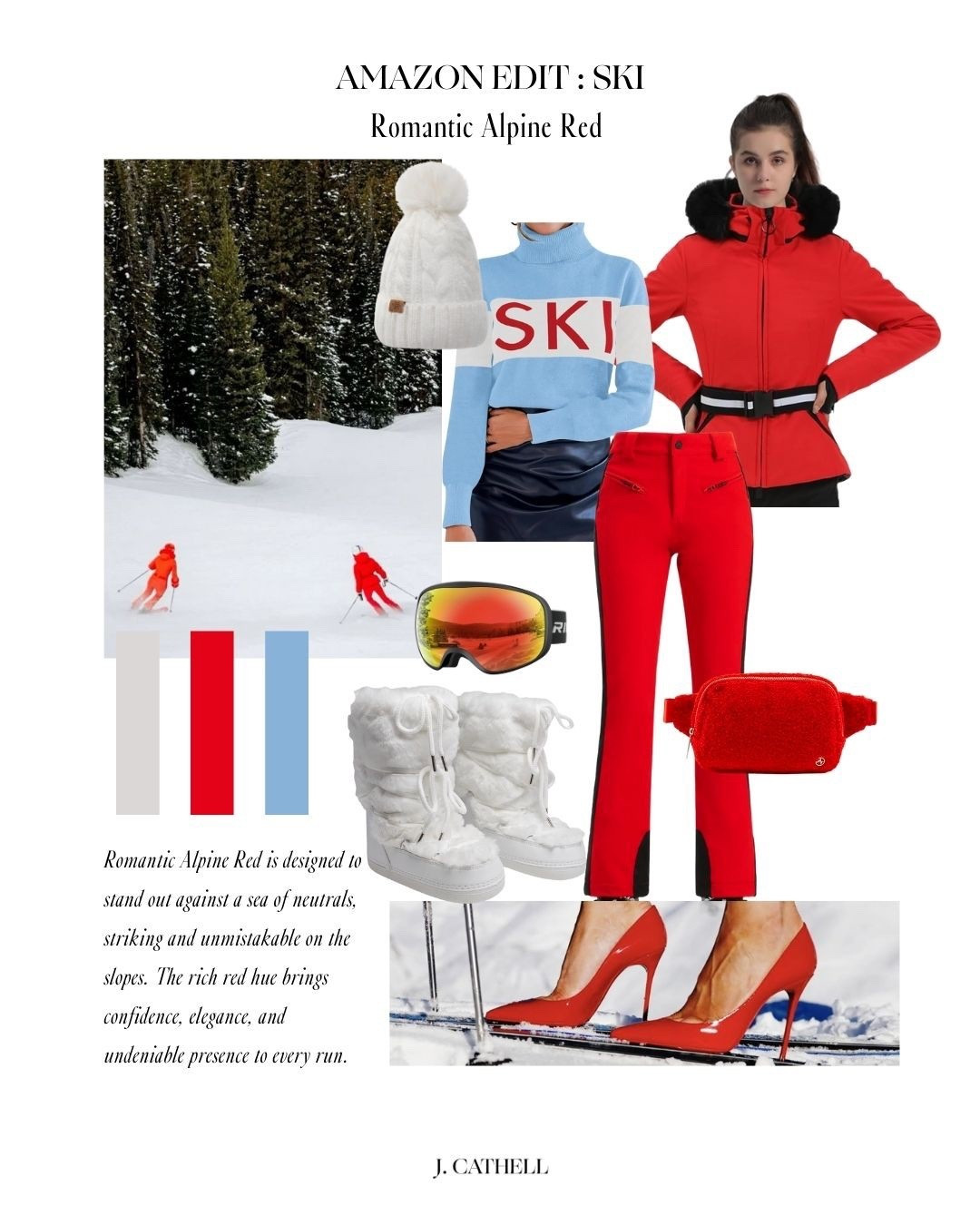 Romantic Alpine Red is designed to stand out against a sea of neutrals, striking and unmistakable on the slopes. The rich red hue brings confidence, elegance, and undeniable presence to every 

#LTKSeasonal #LTKOver40 #LTKTravel