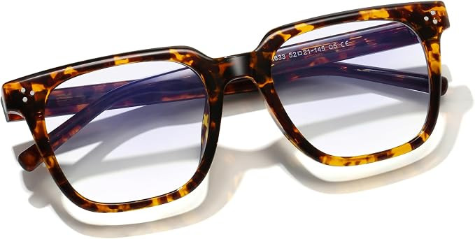 Oversized Square Blue Light Glasses for Woman Men fashion Reduce Eyestrain Protection for TV/Comp... | Amazon (US)